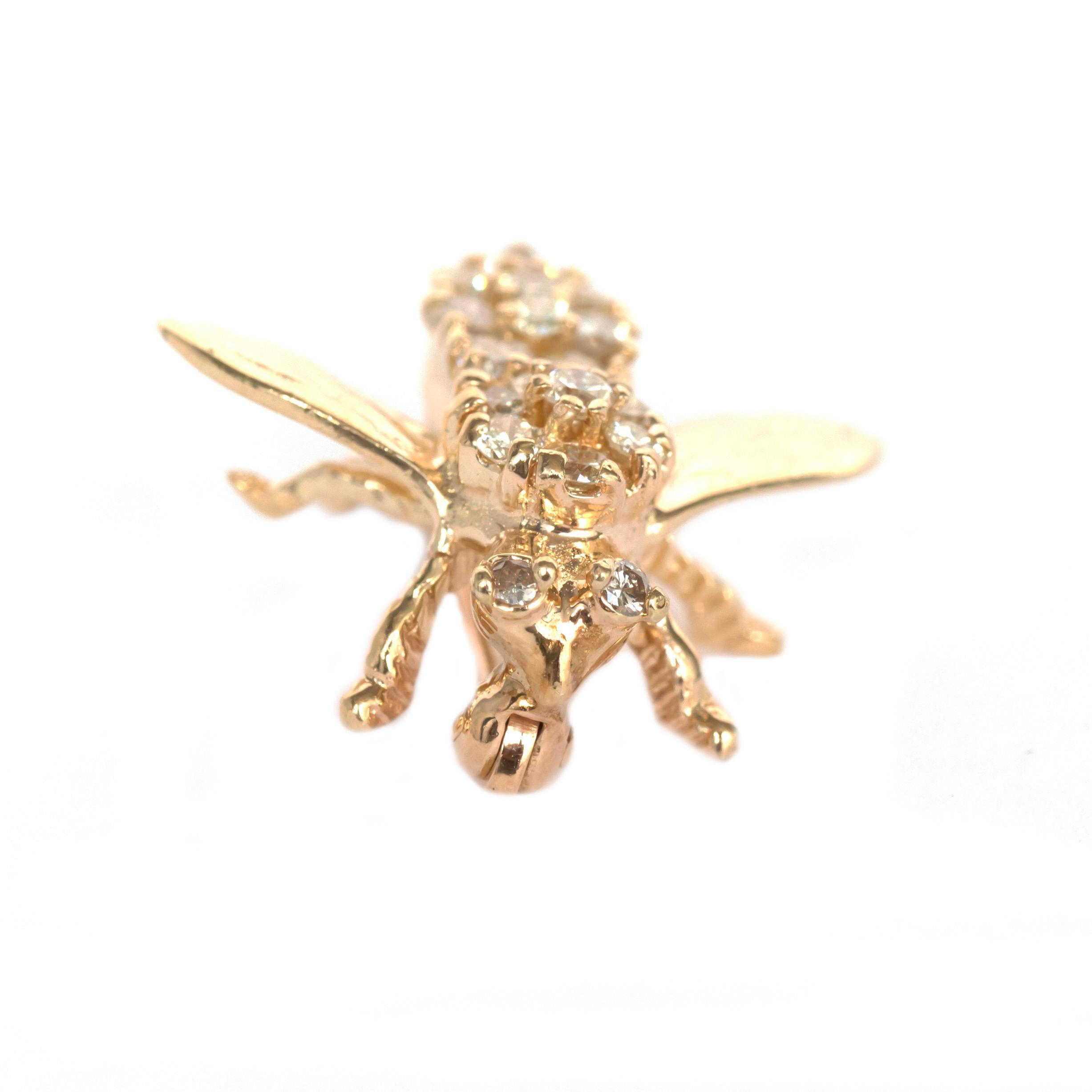 Metal Type: 14 karat Yellow Gold [Tested]
Weight:  2.4 grams

Stone Details:
Type: Diamond
Weight: .50 carat, total weight
Cut: Round Brilliant
Color: G-H
Clarity: VS

Condition:  Excellent