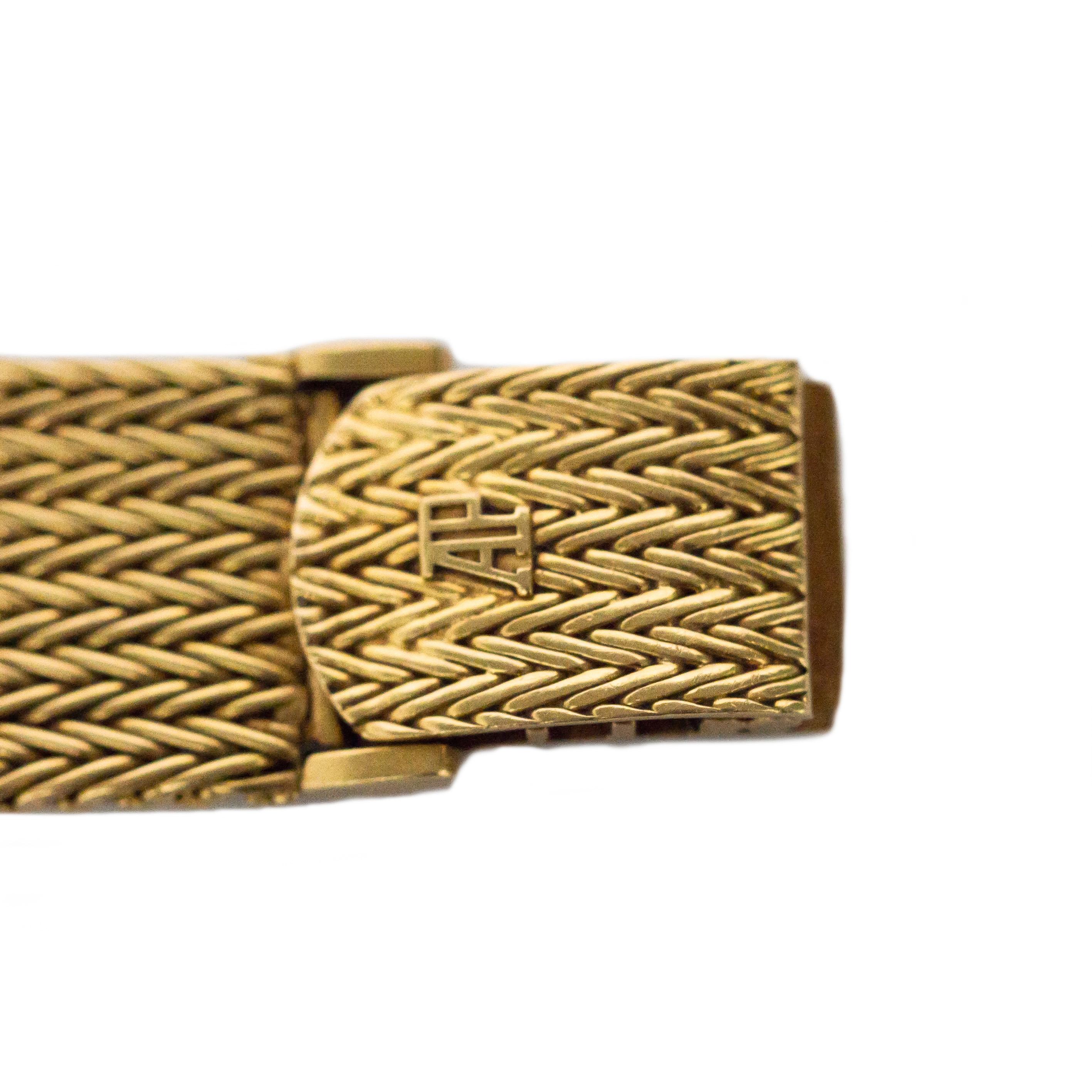 .50 Carat Total Weight Diamond Yellow Gold Watch Bon état - En vente à Hicksville, NY