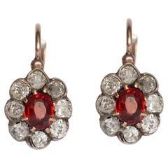 .50 Carat Total Weight Garnet Rose Gold Earrings .50 Carat Total Weight Garnet Rose Gold Earrings