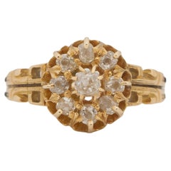 Bague de fiançailles victorienne en or jaune 14 carats avec diamants d'un poids total de 0,50 carat