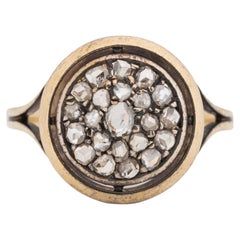 Antique .50 Carat Total Weight Victorian Diamond 14 Karat Yellow Gold Engagement Ring