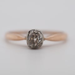   .50 Karat Vintage Diamant 14 Karat Gelbgold Verlobungsring