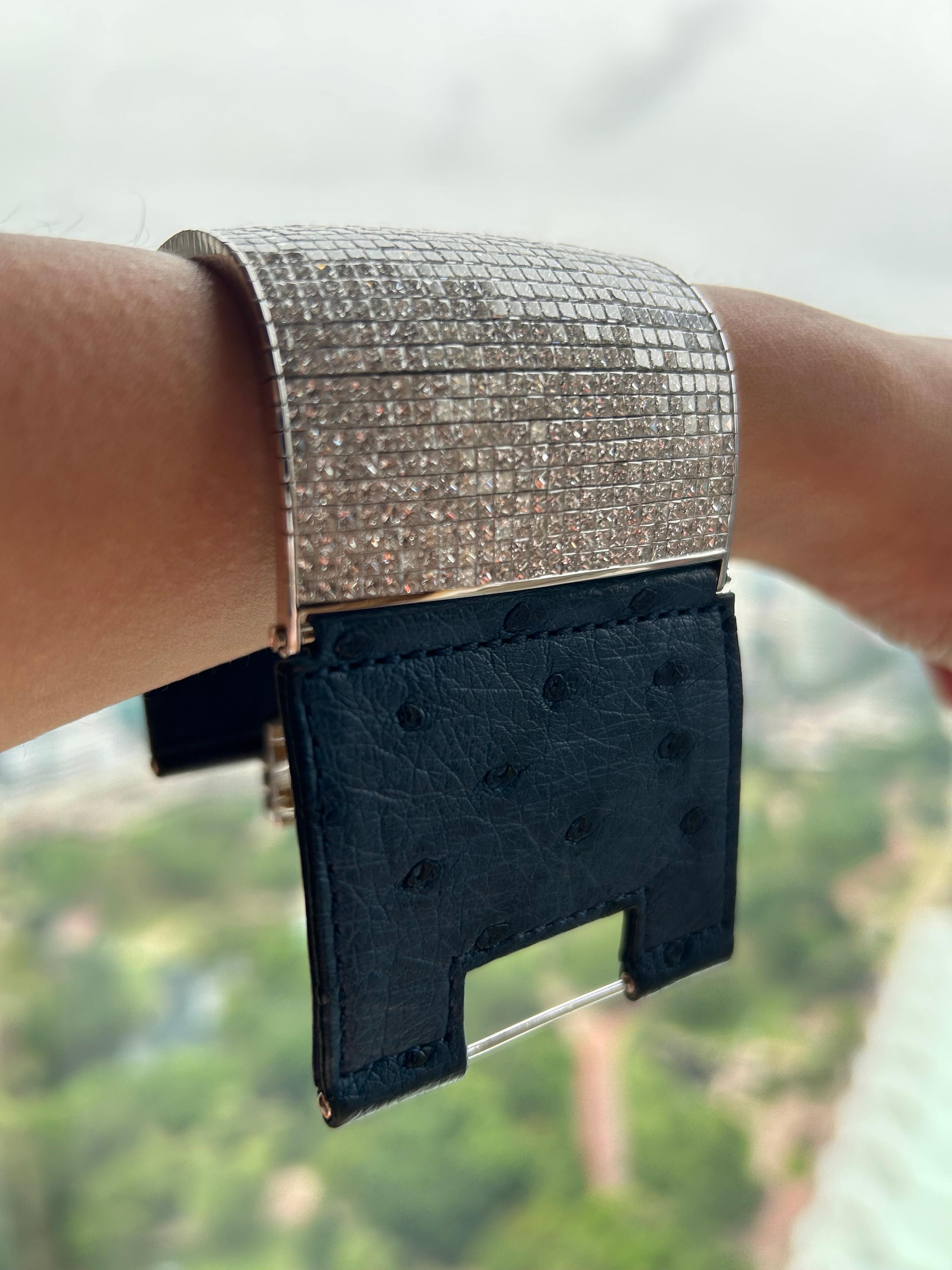 50 Karat VVS Qualität Prinzessinnenschliff Diamant-Armband (Moderne) im Angebot