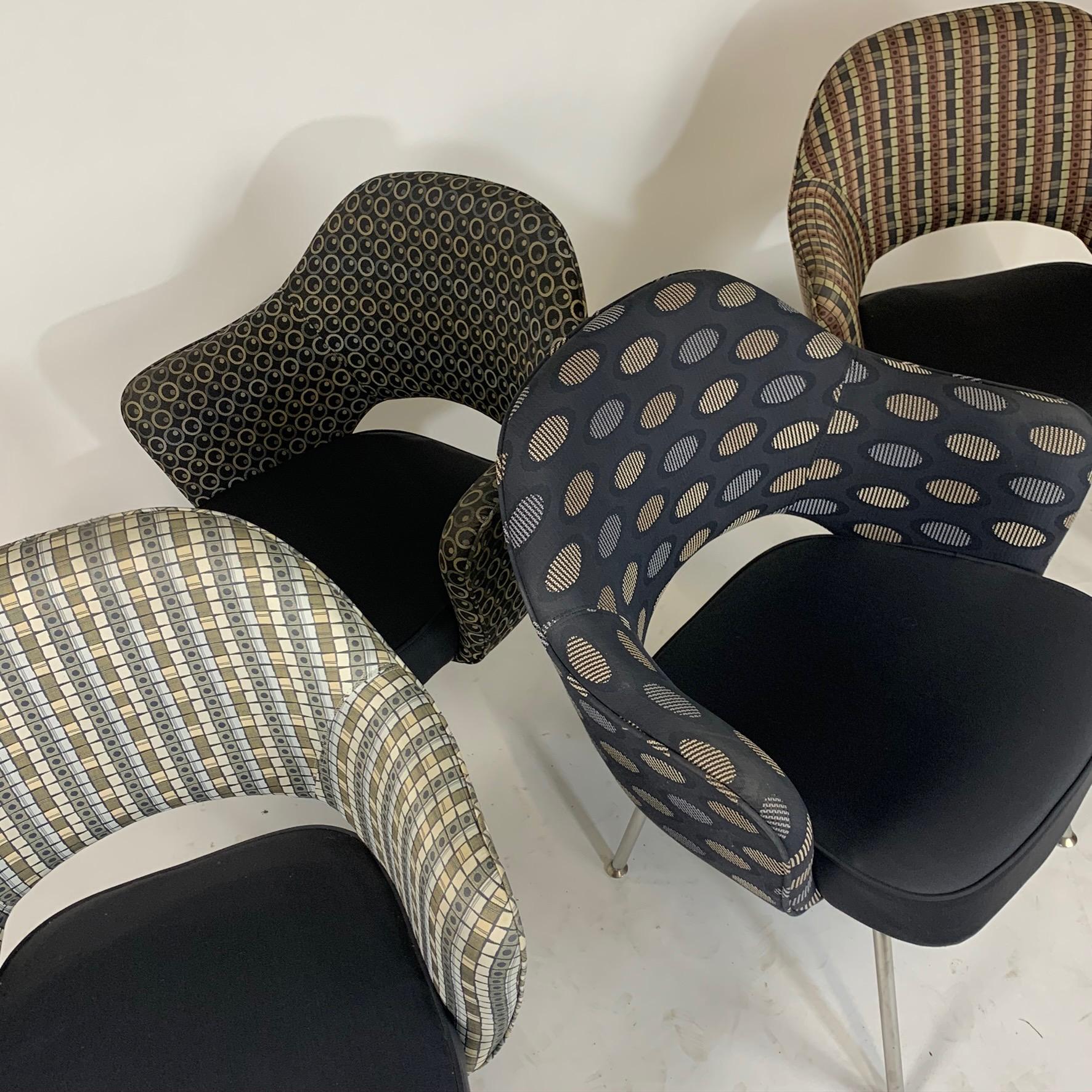Executive armchairs designed by Eero Saarinen and manufactured by Knoll. Good and usable chairs in very good condition, most with labels. Of a more recent production year- mostly, 2004. All have original Knoll upholstery. Seats are a matte charcoal