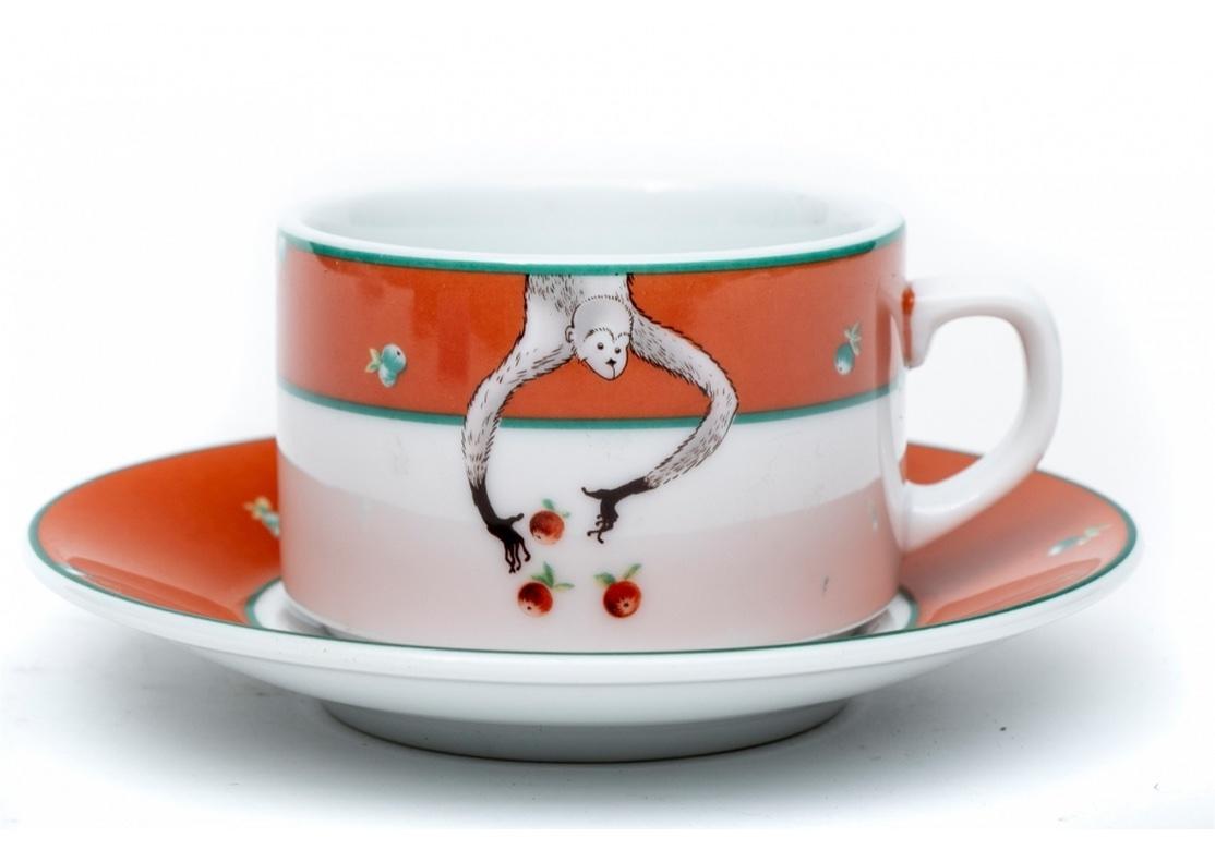 A group lot of 48Coffee/ Tea Cups and Saucers and 48 Espresso Cups and Saucers consisting of 24 Orange Rim and 24 Green Rim for both the Coffee/Tea and Espresso sets. 

Coffee/ Tea Cup given below

From pasta primavera to world-renowned decadent