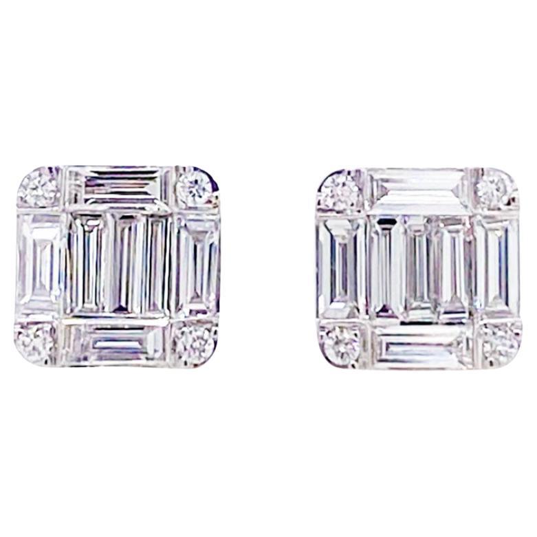 14Kt White Gold 0.50 Ct Genuine Natural Diamond Round Stud Earrings