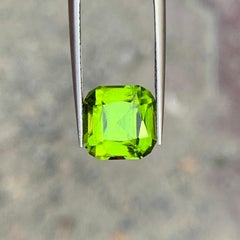 Pietra preziosa peridoto da 5,0 carati, taglio a cuscino, colore verde mela, per gioielli, 9 mm