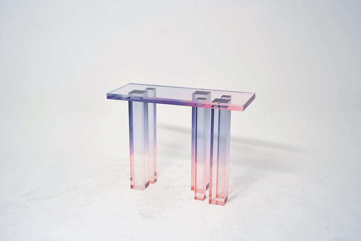 50% deposit Acrylic Console Table, Crystal Series, No. 3 by Saerom Yoon In New Condition In Beverly Hills, CA