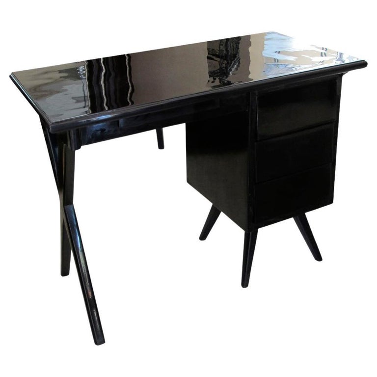 50° Desk in Wood Italian For Sale at 1stDibs