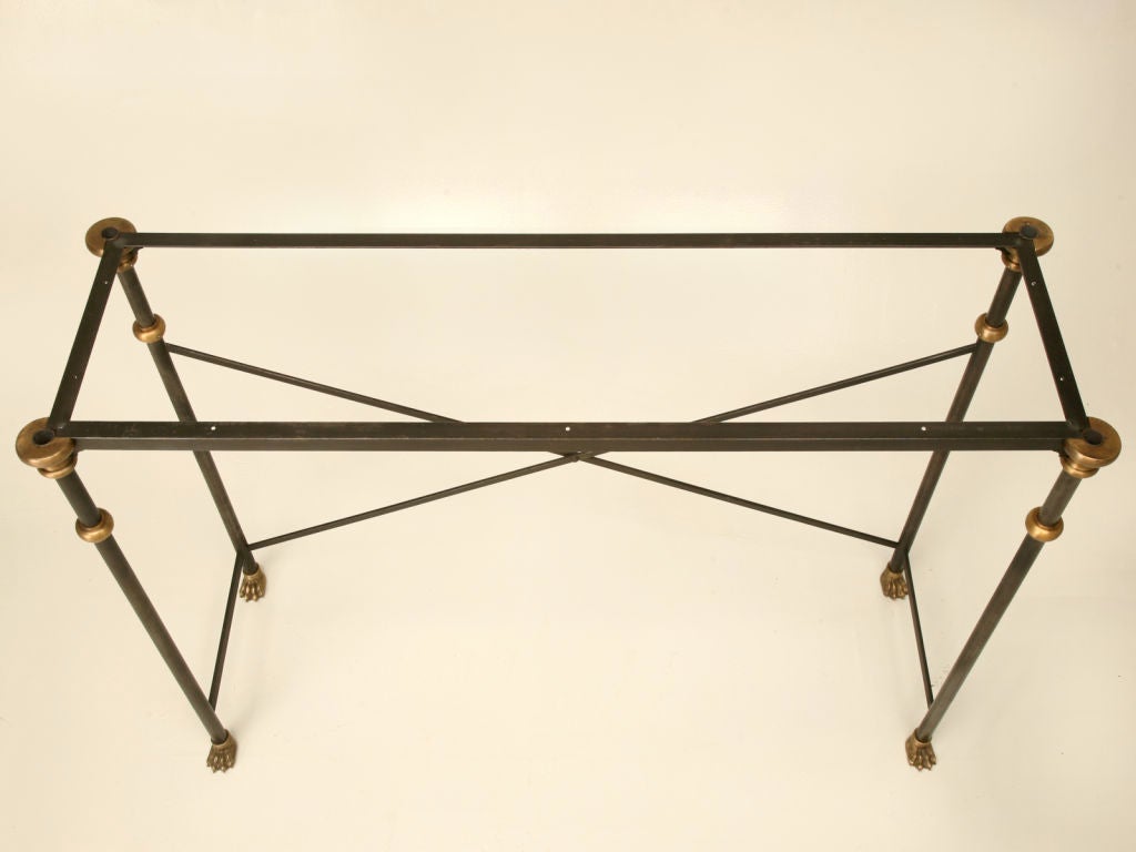 Mid-Century Modern Console Table Stainless Steel, Solid Bronze Connectors Made to order Any Size For Sale
