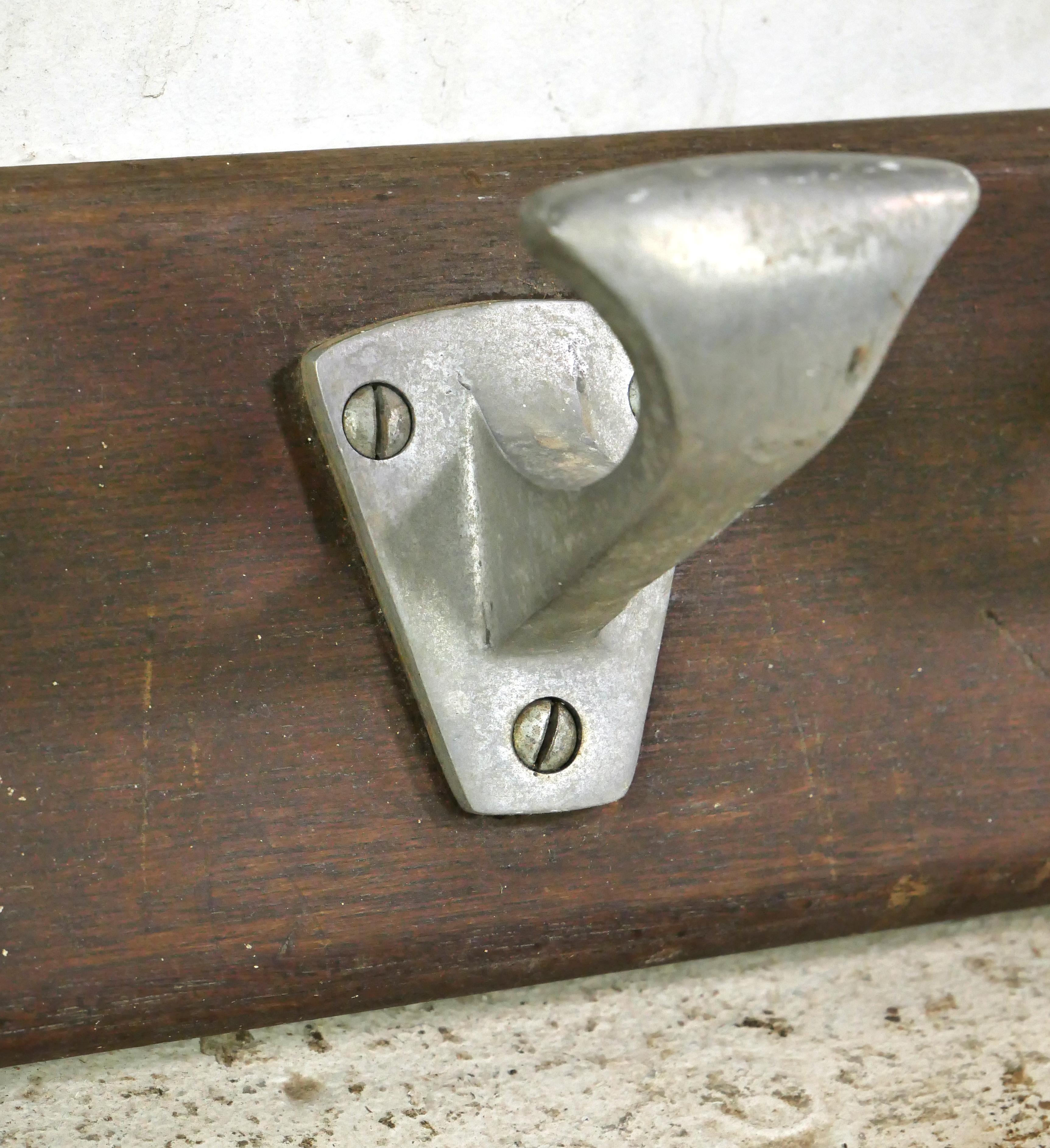 50 in. European Aluminum 10 Hook Wood Coat Rack For Sale 1