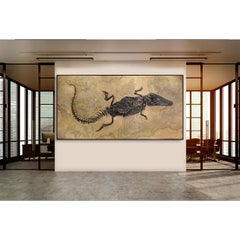 50 Million Year Old Eocene Era Fossil Crocodile Specimen in Stone, from Wyoming