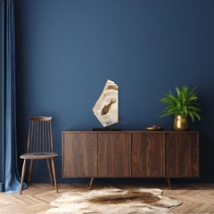 50 Million Year Old Eocene Era Fossil Fish Movable Stone Sculpture, from Wyoming