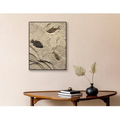 50 Million Year Old Eocene Era Fossil Fish Mural in Stone, from Wyoming