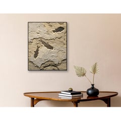 50 Million Year Old Eocene Era Fossil Fish Mural in Stone, from Wyoming