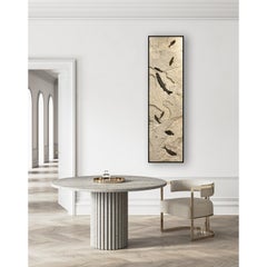 50 Million Year Old Eocene Era Fossil Fish Mural in Stone, from Wyoming