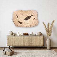 50 Million Year Old Fossil Fish Mural from the Green River Formation, Wyoming