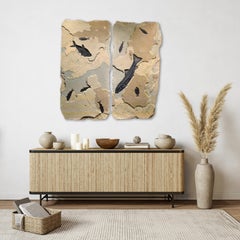 50 Million Year Old Fossil Fish Diptych from the Green River Formation, Wyoming