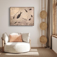 50 Million Year Old Fossil Fish Mural from the Green River Formation, Wyoming