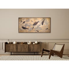 50 Million Year Old Fossil Fish Mural from the Green River Formation, Wyoming