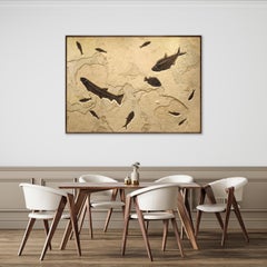 50 Million Year Old Fossil Fish Mural from the Green River Formation, Wyoming
