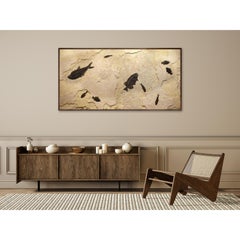 50 Million Year Old Fossil Fish Mural from the Green River Formation, Wyoming