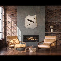 50 Million Year Old Fossil Fish Mural from the Green River Formation, Wyoming