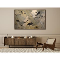 50 Million Year Old Fossil Fish Mural from the Green River Formation, Wyoming