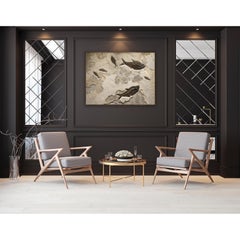 50 Million Year Old Fossil Fish Mural from the Green River Formation, Wyoming