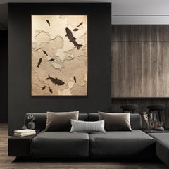 50 Million Year Old Fossil Fish Mural from the Green River Formation, Wyoming