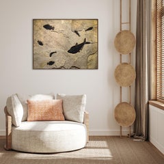 50 Million Year Old Fossil Fish Mural from the Green River Formation, Wyoming