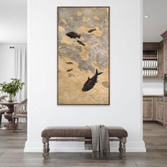 50 Million Year Old Fossil Fish Mural from the Green River Formation, Wyoming