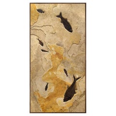 50 Million Year Old Fossil Fish Mural from the Green River Formation, Wyoming