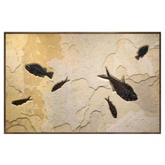 50 Million Year Old Fossil Fish Mural from the Green River Formation, Wyoming