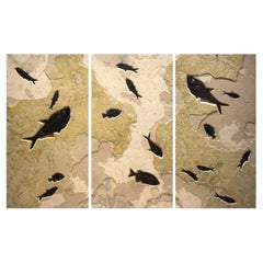 50 Million Year Old Fossil Fish Triptych from the Green River Formation, Wyoming
