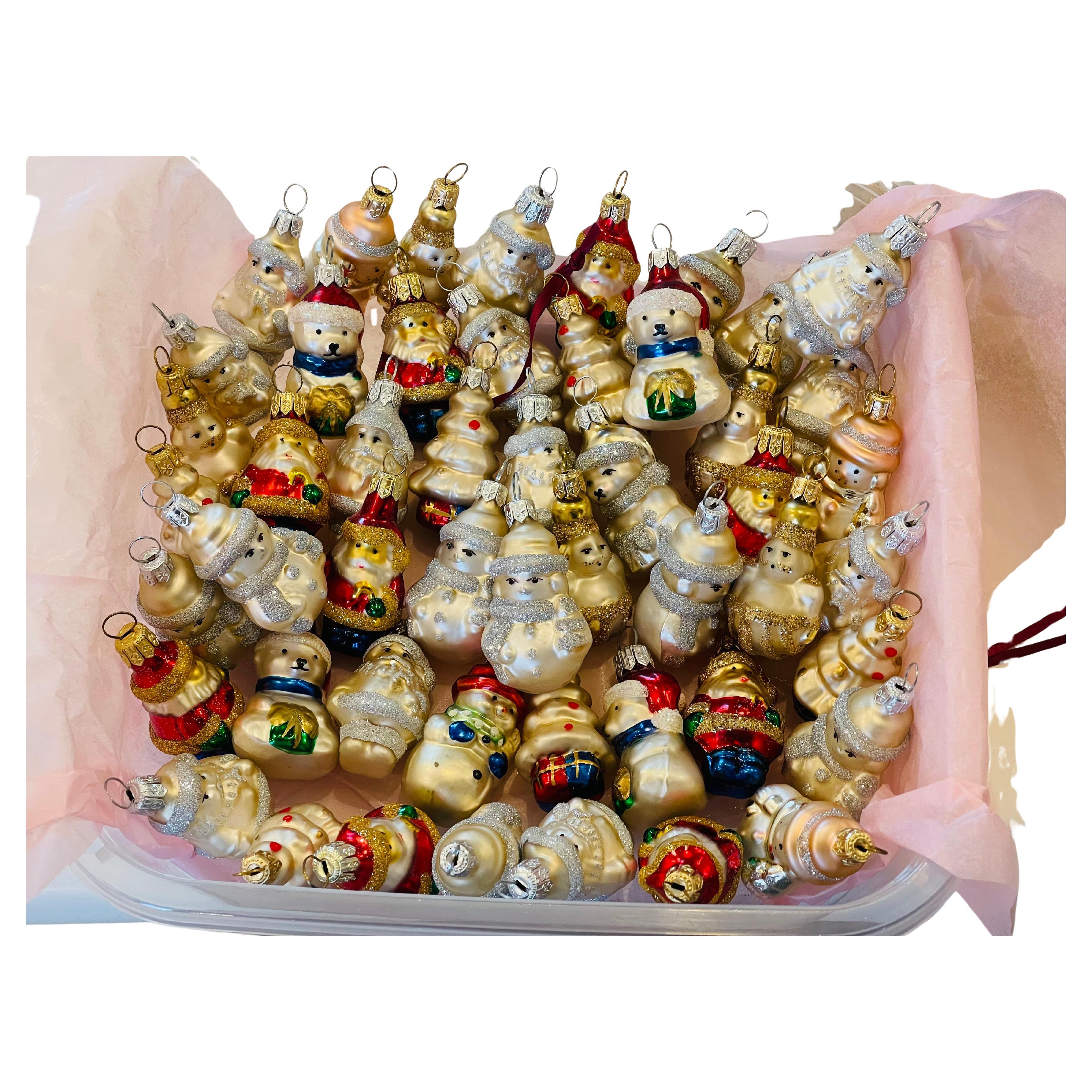 50 Mini Christmas Vintage European Ornaments Figurines For Sale