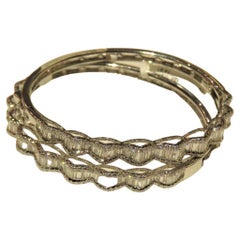 $33, 200 Rara Muestra Par 18KT Oro 5CT Precioso Diamante Pulseras
