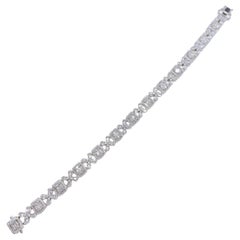 16.699 Rare Important 18KT Gorgeous Baguette Floral Diamond Tennis Bracelet