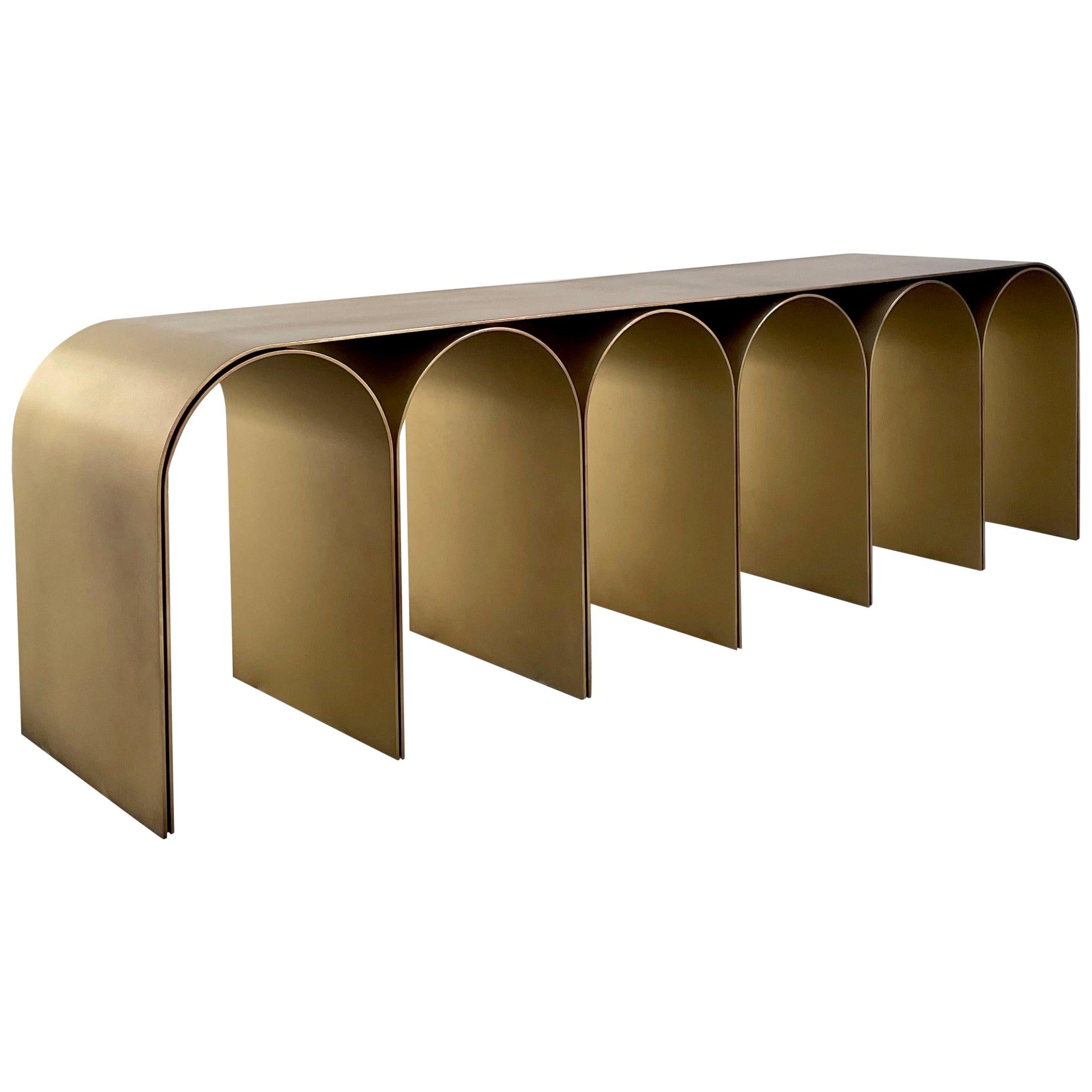 50% payment - Steel Gold Arch Bench by Pietro Franceschini