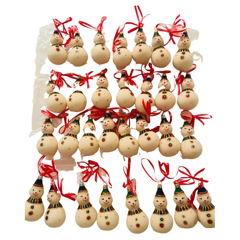 50 Pcs Clown, Ukrainian Glass Christmas Ornaments For Sale at 1stDibs