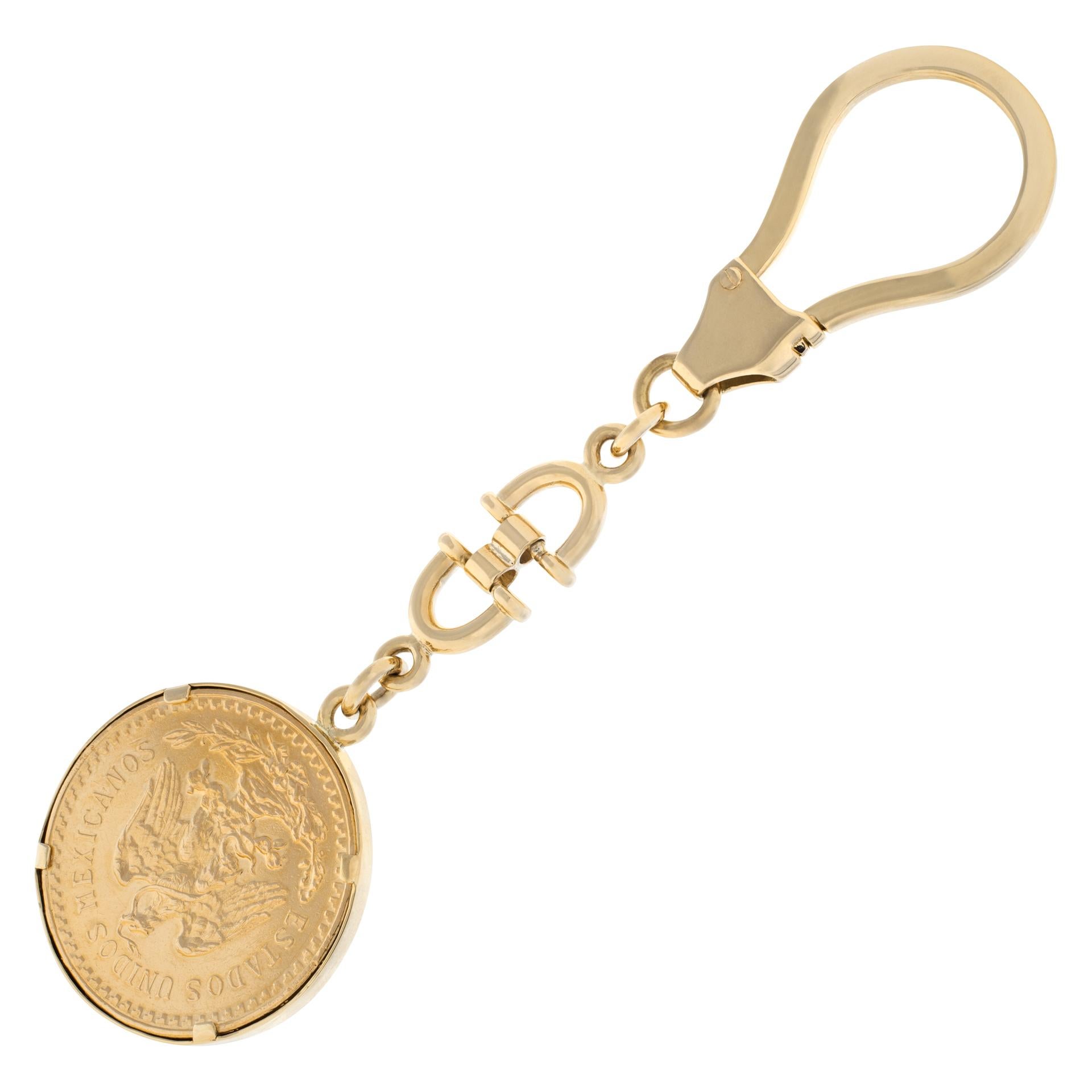 50 Pesos Mexican Coin Keychain In Excellent Condition In Surfside, FL