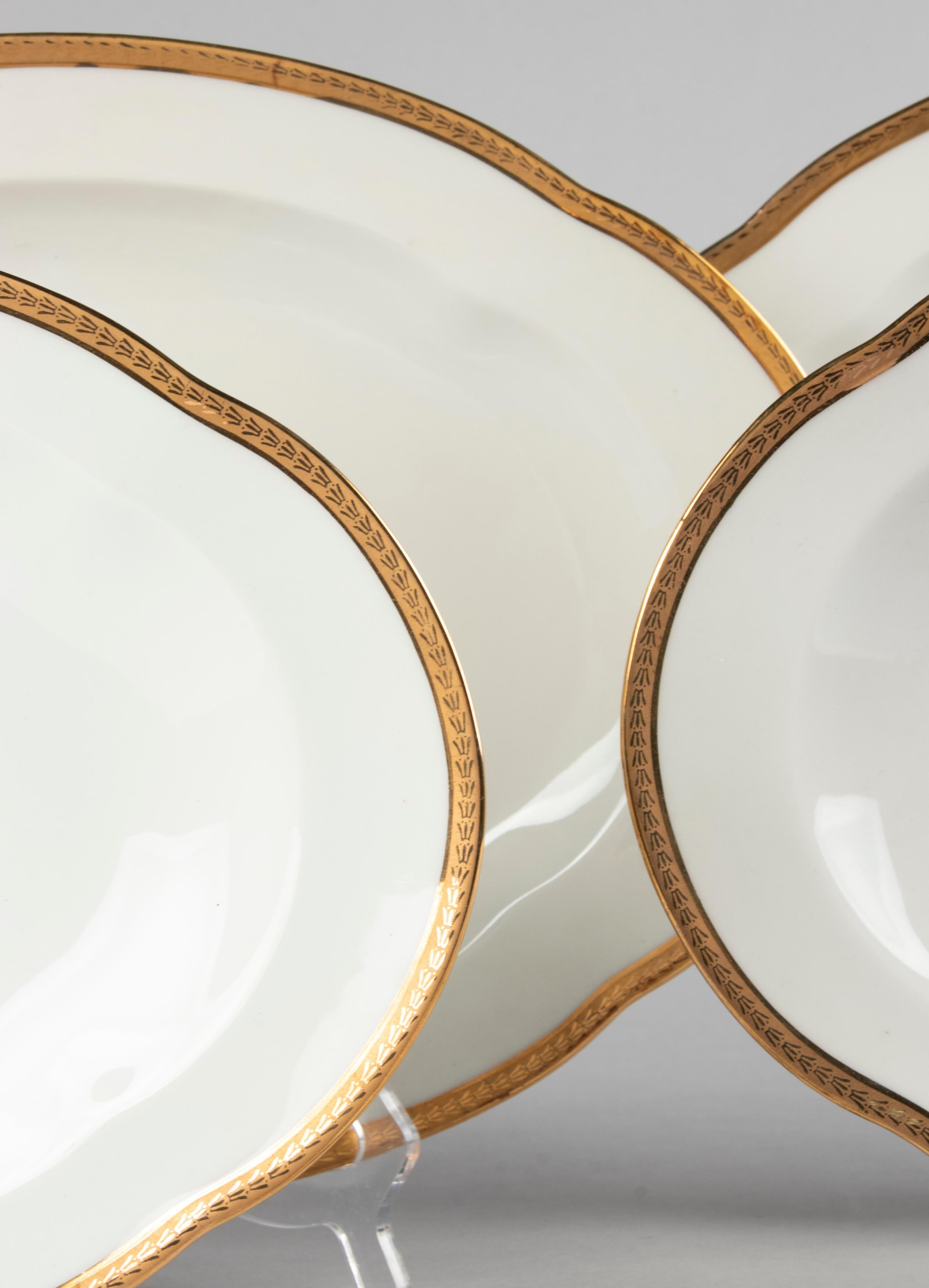 50-Piece Set Antique Porcelain Tableware by Lanternier Limoges Empire Style 10