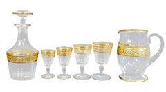 50 Pieces Baccarat Crystal Eldorado Set, 22-Carat Gold Engraved, End 19th
