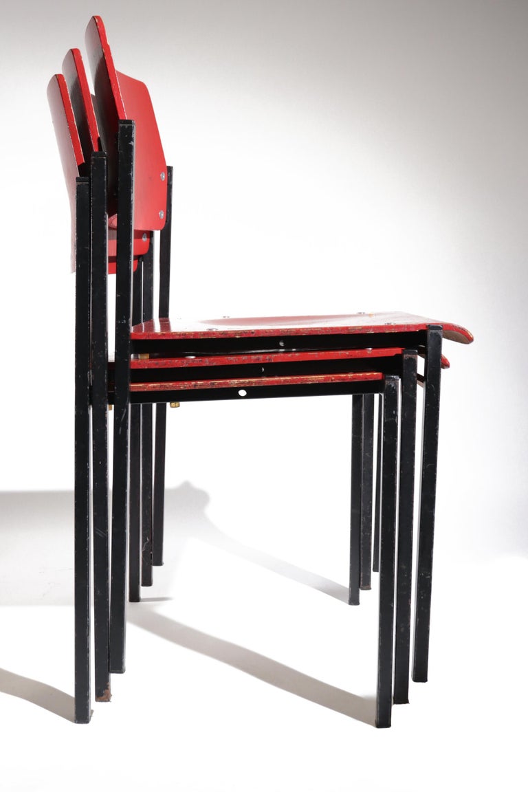 50 Rare Industrial Design School Chairs Stacking Chairs For