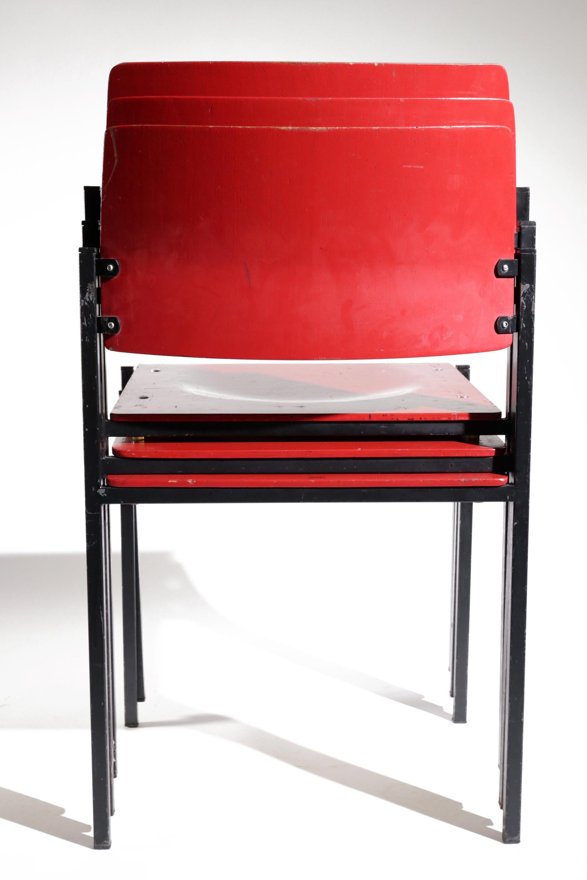 Rare Industrial Design School- Chairs Thonet Stacking Chairs In Good Condition In Boven Leeuwen, NL
