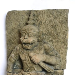 500-600 Year-Old Sandstone Sculpture of Hanuman, The Monkey God