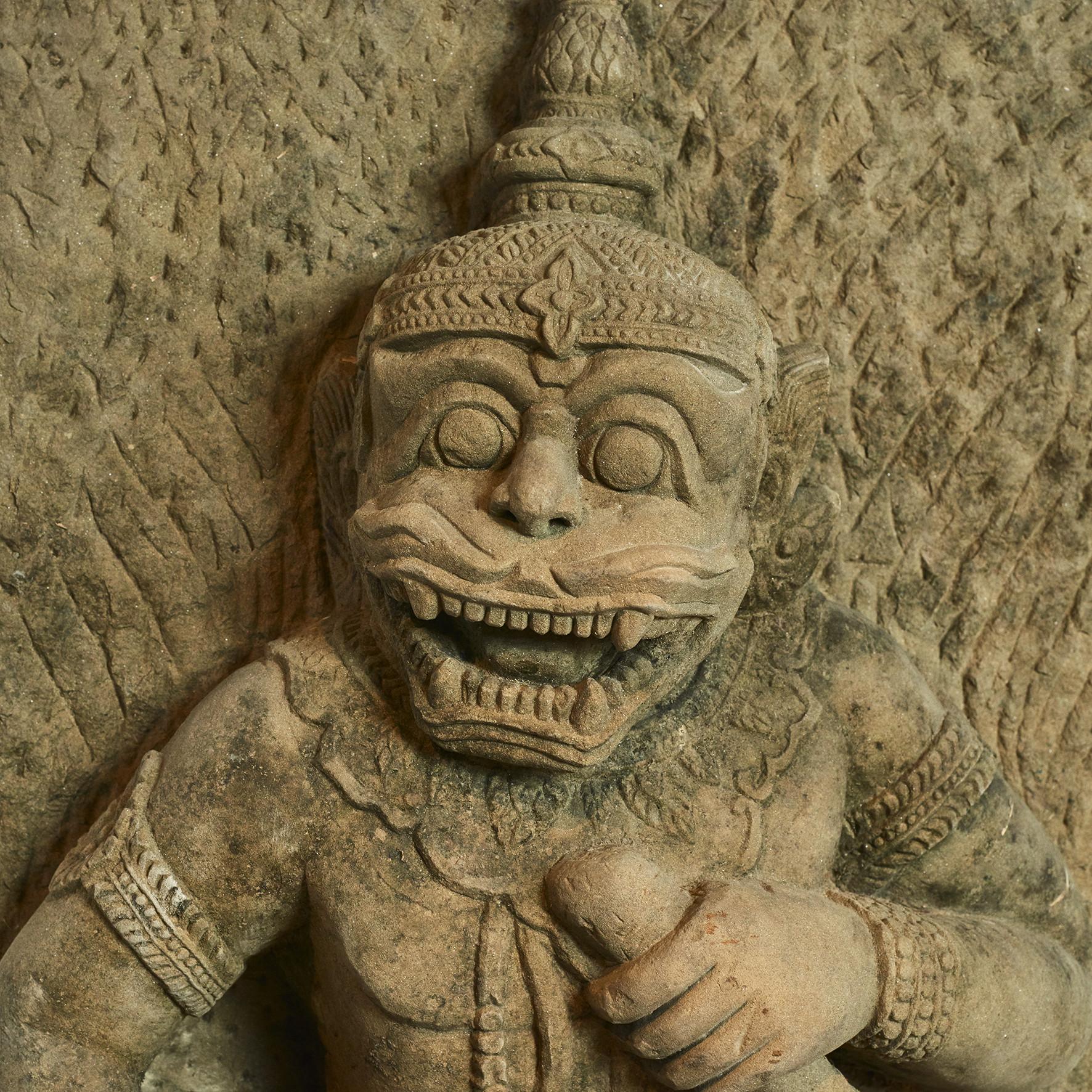 500-600 Year-Old Sandstone Sculpture of Hanuman, The Monkey God 1