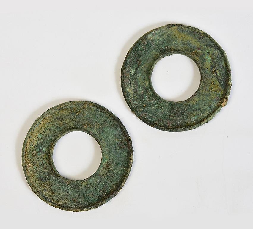 18th Century and Earlier 500 B.C., Dong Son, a Pair of Antique Khmer Bronze Bangle Bracelet