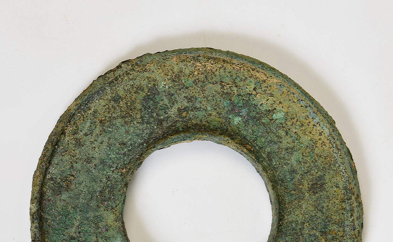 500 B.C., Dong Son, a Pair of Antique Khmer Bronze Bangle Bracelet 3