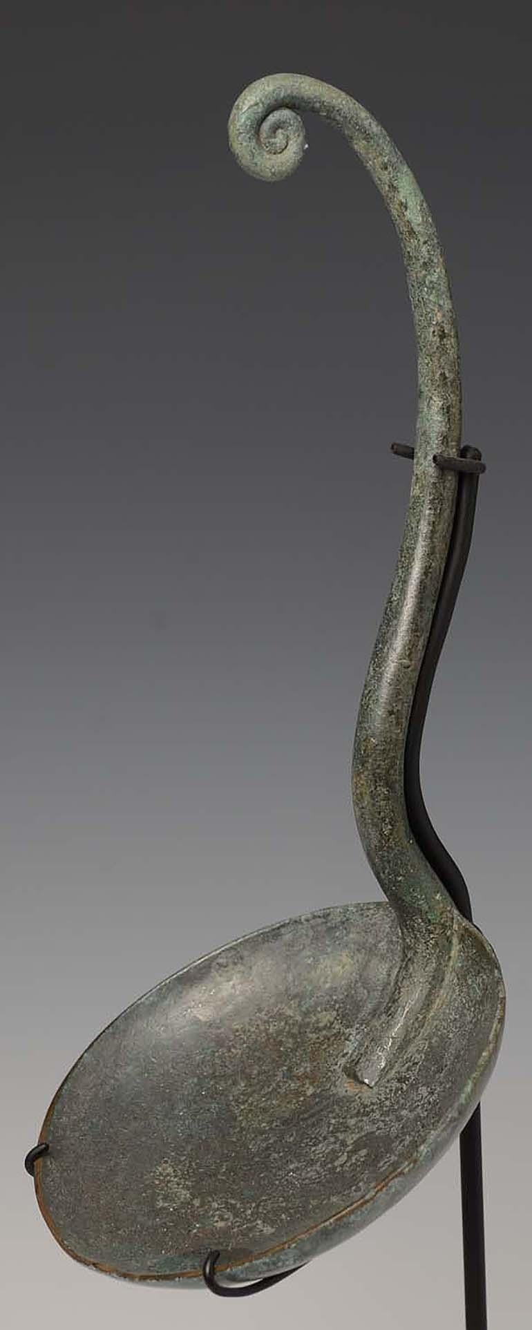 18th Century and Earlier 500 B.C., Dong Son, a Pair of Antique Khmer Bronze Ladles